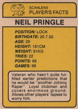 1981 Scanlens #22 Neil Pringle Back